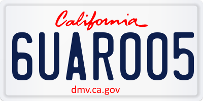 CA license plate 6UAR005