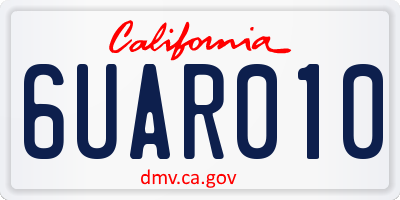 CA license plate 6UAR010