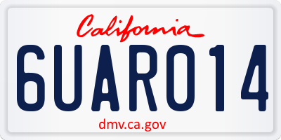 CA license plate 6UAR014