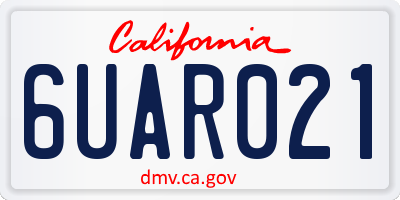 CA license plate 6UAR021