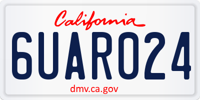 CA license plate 6UAR024