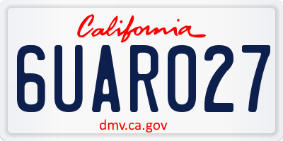 CA license plate 6UAR027