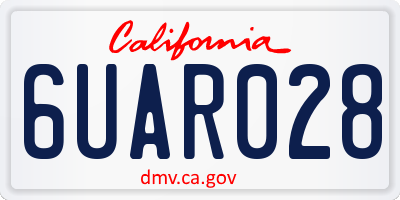 CA license plate 6UAR028