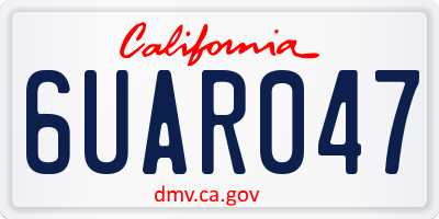 CA license plate 6UAR047