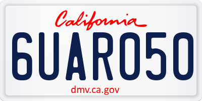 CA license plate 6UAR050