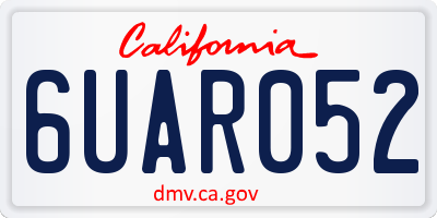 CA license plate 6UAR052