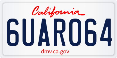 CA license plate 6UAR064