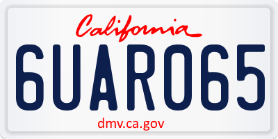 CA license plate 6UAR065
