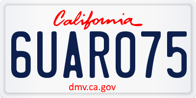 CA license plate 6UAR075