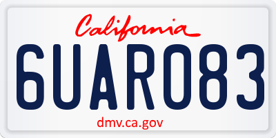 CA license plate 6UAR083