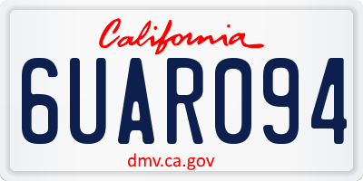 CA license plate 6UAR094
