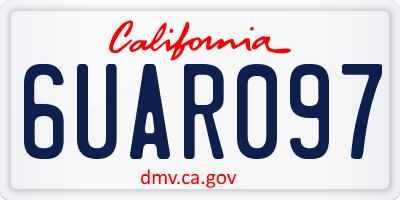 CA license plate 6UAR097