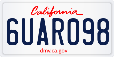 CA license plate 6UAR098