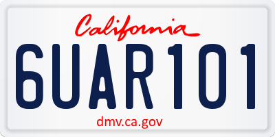 CA license plate 6UAR101