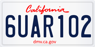CA license plate 6UAR102