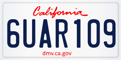 CA license plate 6UAR109