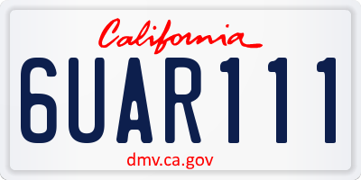 CA license plate 6UAR111