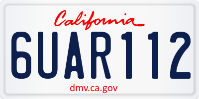 CA license plate 6UAR112