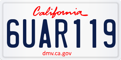CA license plate 6UAR119