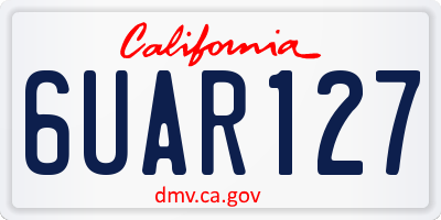 CA license plate 6UAR127