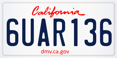 CA license plate 6UAR136