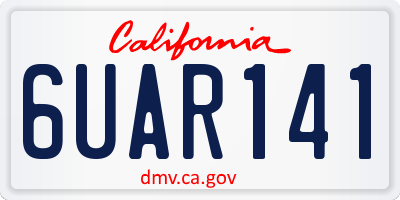 CA license plate 6UAR141