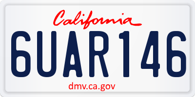 CA license plate 6UAR146