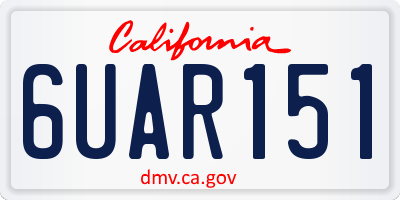 CA license plate 6UAR151