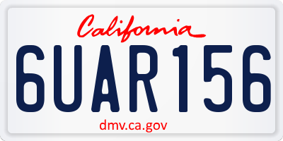CA license plate 6UAR156