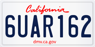 CA license plate 6UAR162