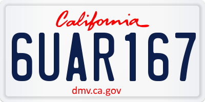 CA license plate 6UAR167