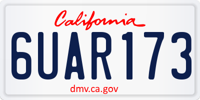 CA license plate 6UAR173
