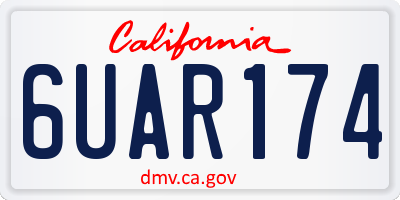 CA license plate 6UAR174
