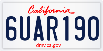 CA license plate 6UAR190