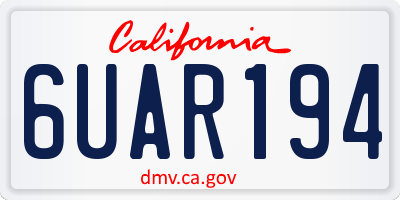 CA license plate 6UAR194