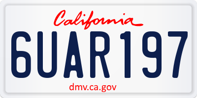 CA license plate 6UAR197
