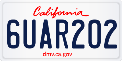 CA license plate 6UAR202