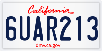 CA license plate 6UAR213