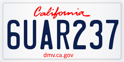 CA license plate 6UAR237