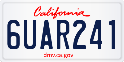 CA license plate 6UAR241