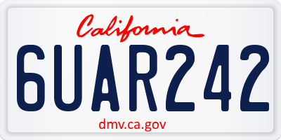 CA license plate 6UAR242