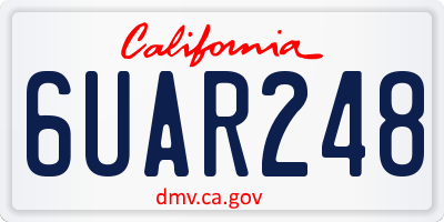 CA license plate 6UAR248
