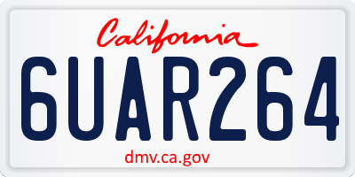 CA license plate 6UAR264