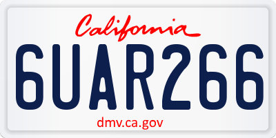CA license plate 6UAR266
