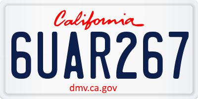 CA license plate 6UAR267