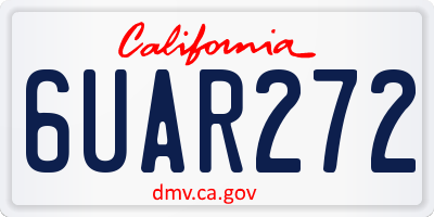 CA license plate 6UAR272