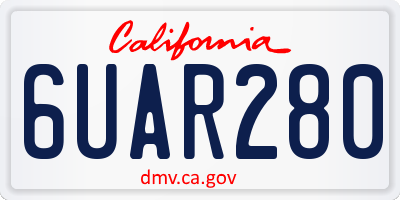 CA license plate 6UAR280
