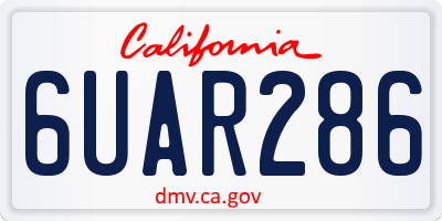 CA license plate 6UAR286