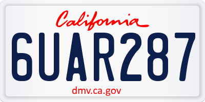 CA license plate 6UAR287