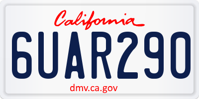 CA license plate 6UAR290